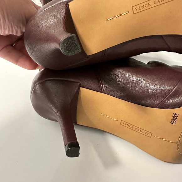 VINCE CAMUTO Andrissa ruched Red leather woman dress 3" Stiletto dress boot 8.5 - Picture 11 of 16